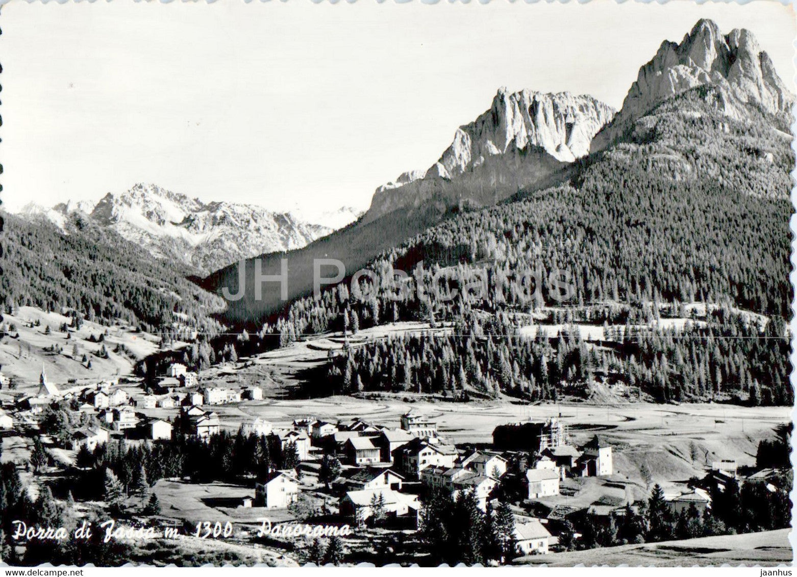 Pozza di Fassa - Panorama - 1957 - old postcard - Italy - used - JH Postcards