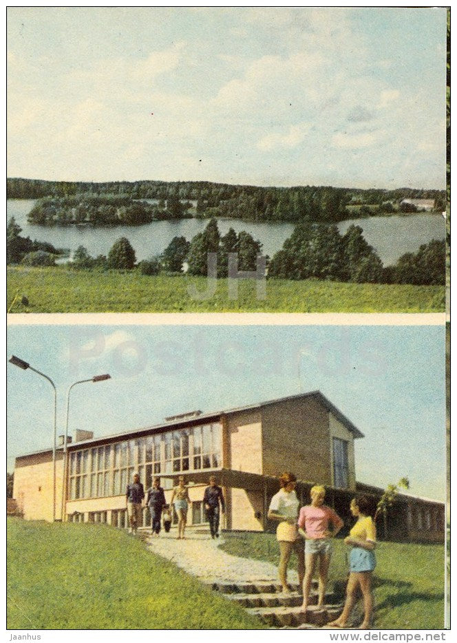 View of lake Pühajärv - The Tartu State University Sports Base at Kääriku - 1970 - Estonia USSR - unused - JH Postcards
