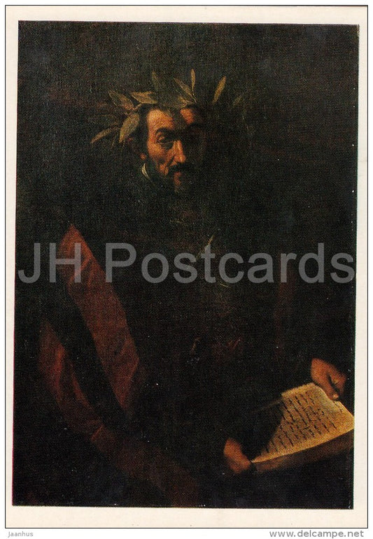 painting by Unknown Artist - Portrait of a Poet - man - Italian art - Russia USSR - 1979 - unused - JH Postcards