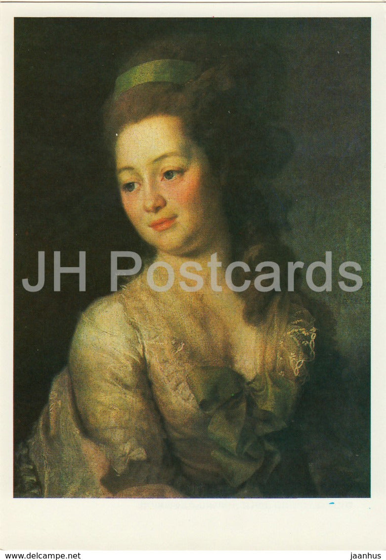 painting by Dmitry Levitzky - portrait of Maria Alekseevna Dyakova - Russian art - 1987 - Russia USSR - unused