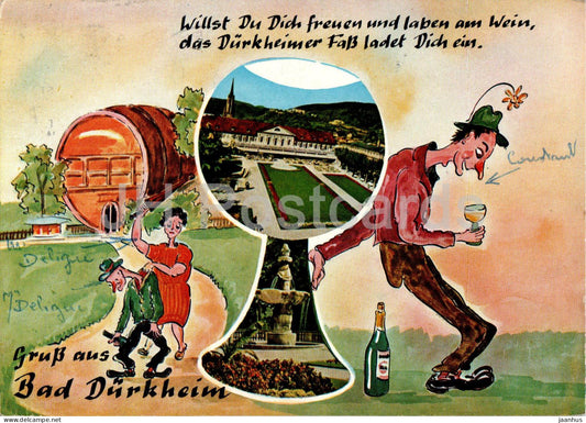 Bad Durkheim - Naturweinschanke Durkheimer Fass - illustration - humour - 817/226 - 1969 - Germany - used