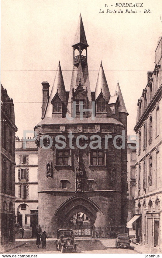 Bordeaux - La Porte du Palais - old cars - 1 - old postcard - France - unused
