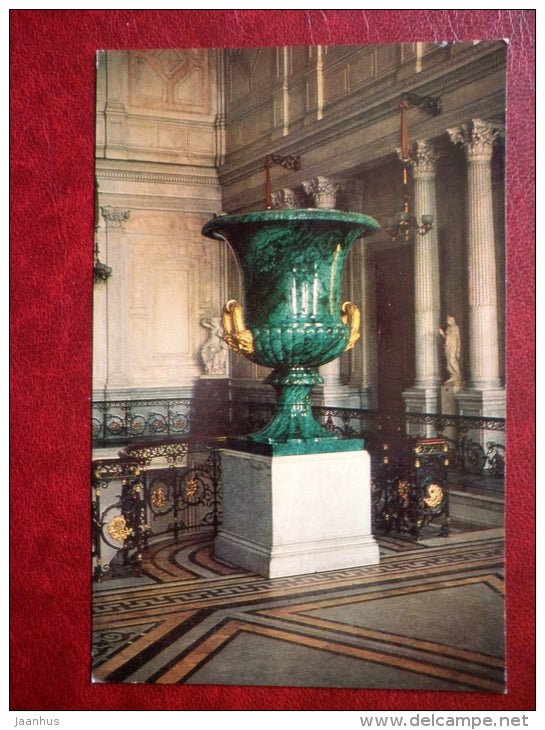 Vase , 1842 - Russian Malachite - The Hermitage , Leningrad - 1980 - Russia USSR - unused - JH Postcards