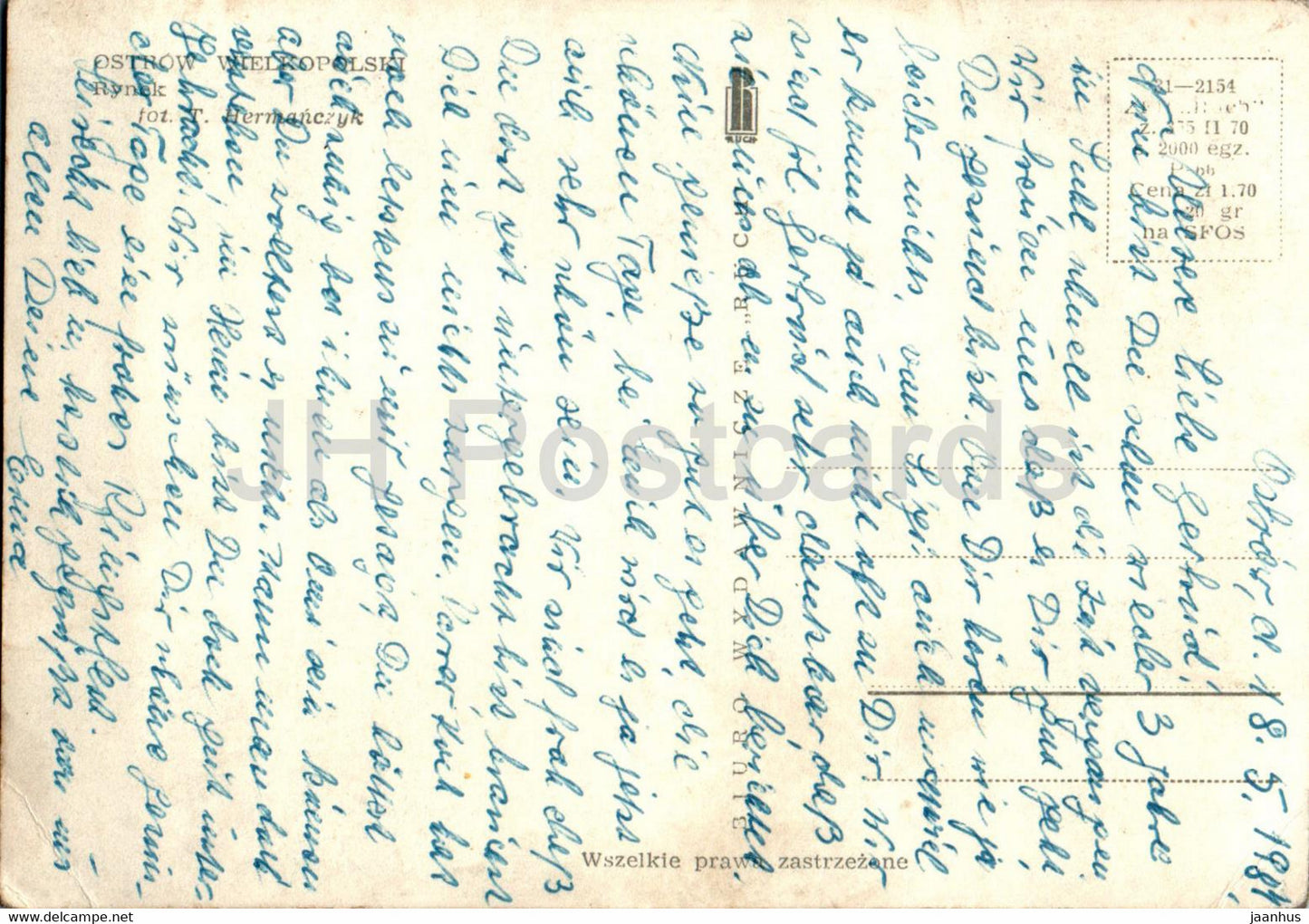 Ostrow Wielkopolski - Rynek - Market square - 1984 - Poland - used