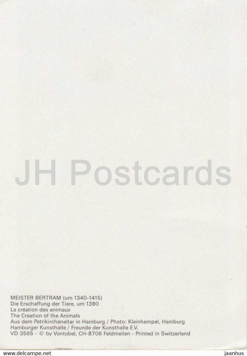 Gemälde von Meister Bertram - Der Erschaffung der Tiere - Deutsche Kunst - Schweiz - unbenutzt