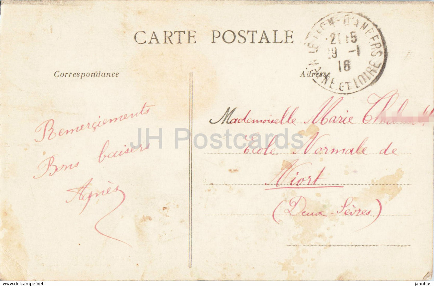 Btain sur Longuenee - Route du Lion d'Angers - old postcard - 1916 - France - used