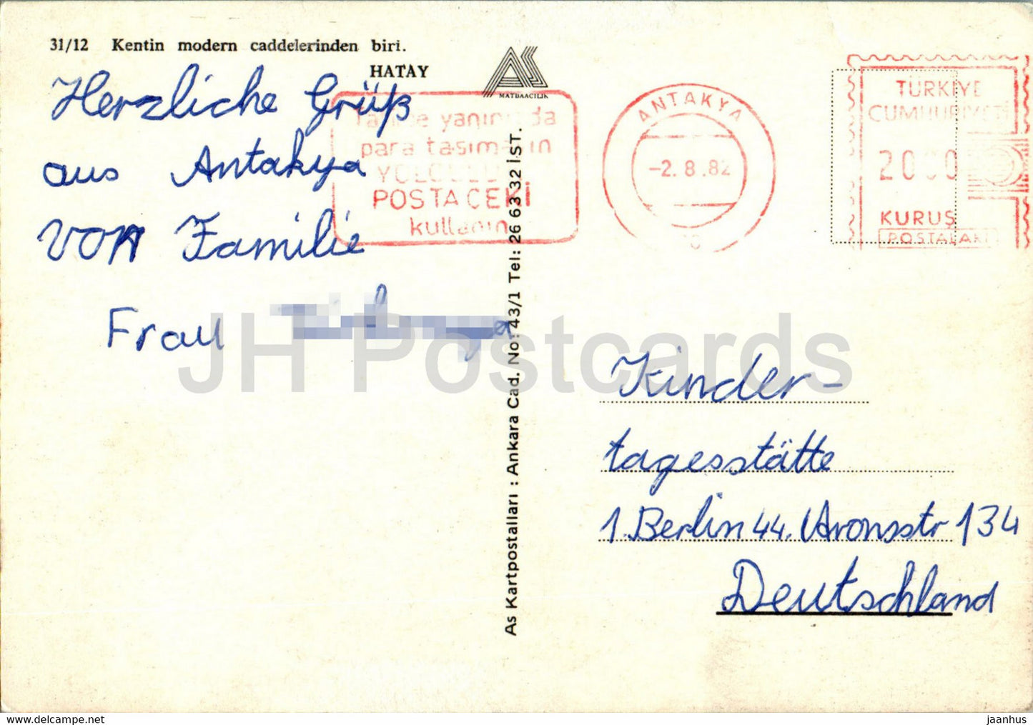 Hatay - Kentin modern caddelerinden biri - One of the modern streets of the city - 1982 - Turkey - used