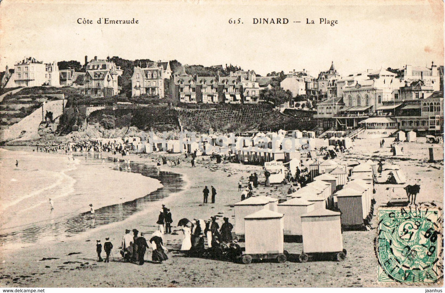 Dinard - La Plage - Cote d'Emeraude - beach - 615 - old postcard - France - used - JH Postcards