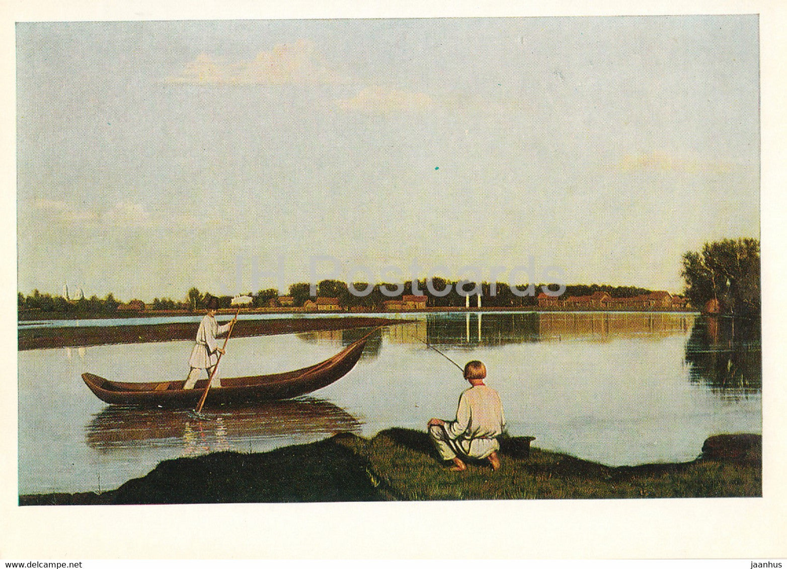 painting by G. Soroka - Fishers - fishing - Russian art - 1978 - Russia USSR - unused - JH Postcards