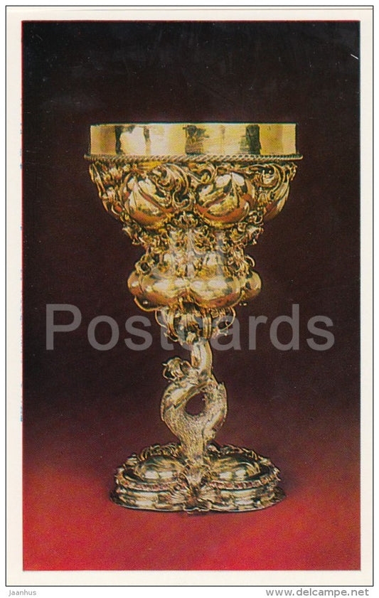 Chased Silver-Gilt Lobate Cup , Nuremberg - Western European Silver from Hermitage - 1982 - Russia USSR - unused - JH Postcards