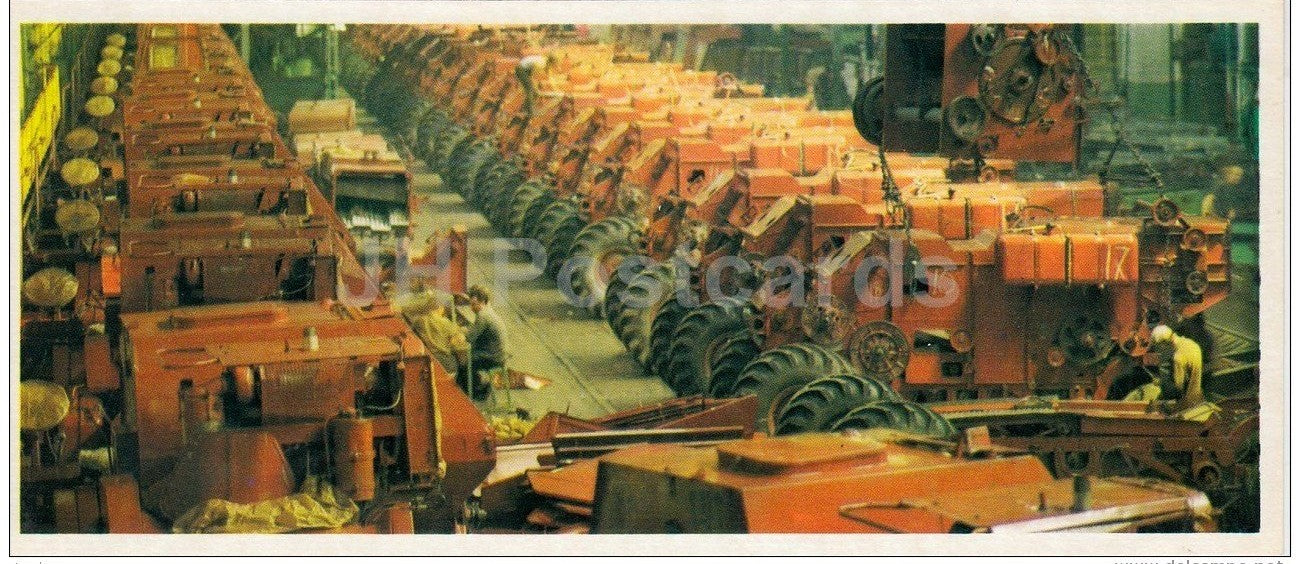 1 - main conveyor plant of Rostselmash - harvester - Rostov-on-Don - Rostov-na-Donu - Russia USSR - 1974 - unused - JH Postcards