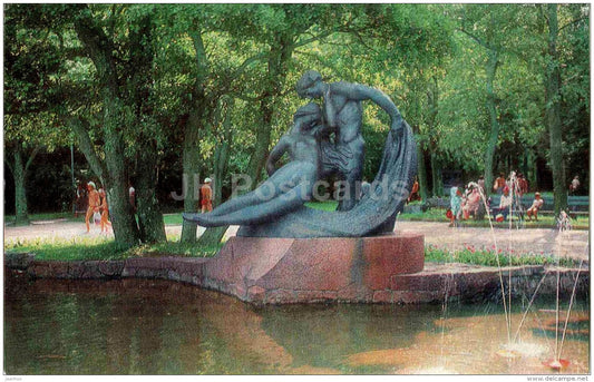 Jurate and Kastytis sculpture - Palanga - Turist - 1987 - Lithuania USSR - unused - JH Postcards