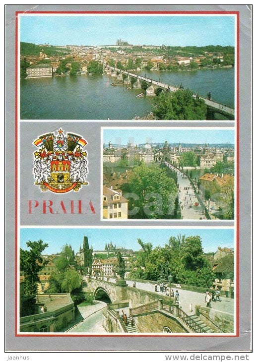 Praha - Prague - Prague castle - Charles bridge - Czechoslovakia - Czech - used 1984 - JH Postcards