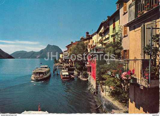 Gandria - Lago di Lugano - Il Ticino pittoresco - passenger boat - 5024 - Switzerland - unused - JH Postcards