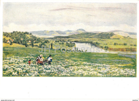 painting by Hans Thoma - Rhein bei Sackingen - 9068 - German art - Germany - unused - JH Postcards