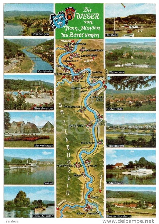 Die Weser von Hann.- Münden bis Berverungen - bus - WS 511 - Germany - 1976 gelaufen - JH Postcards