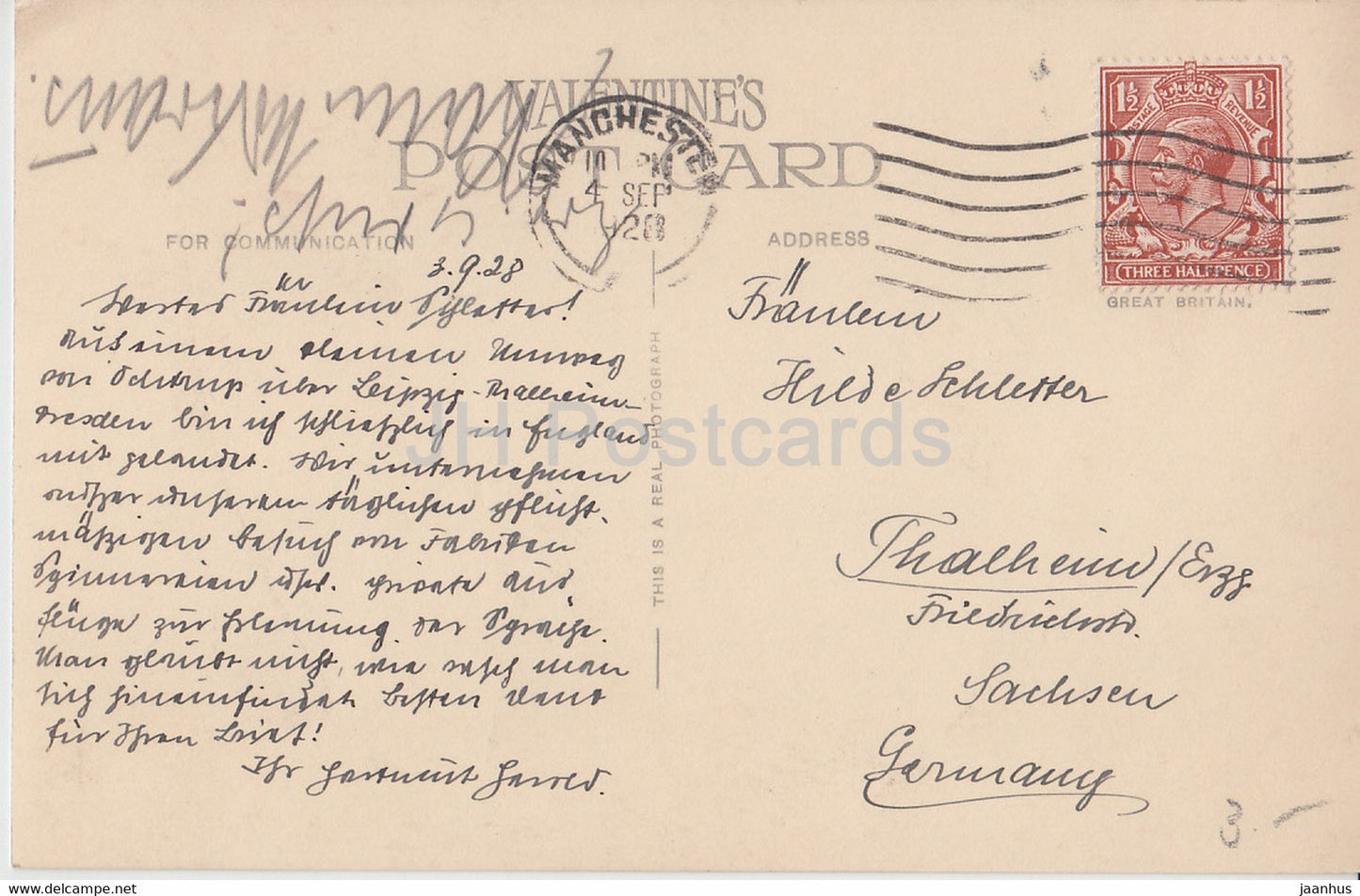 Manchester - Cathedral - North East - 98554 - old postcard - 1928 - England - United Kingdom - used