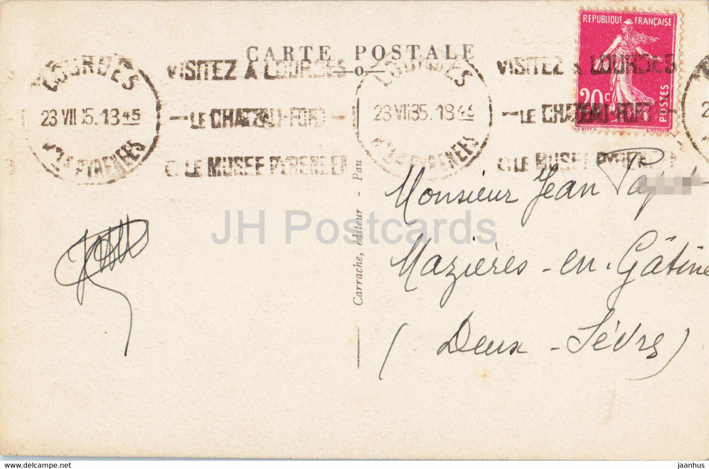 Lourdes - La Basilique - cathedral - 70 - old postcard - 1935 - France - used