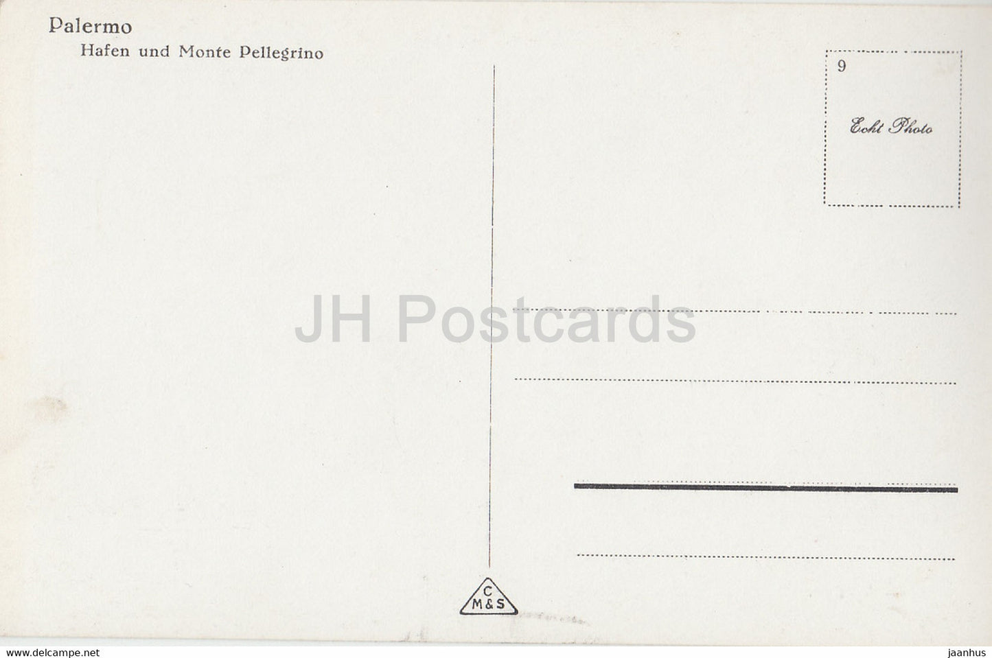 Palermo - Hafen und Monte Pellegrino - port - ship - 573 - old postcard - Italy - unused