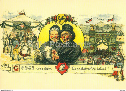 Gruss aus dem Cannstatter Volksfest - REPRODUCTION - Germany - unused - JH Postcards