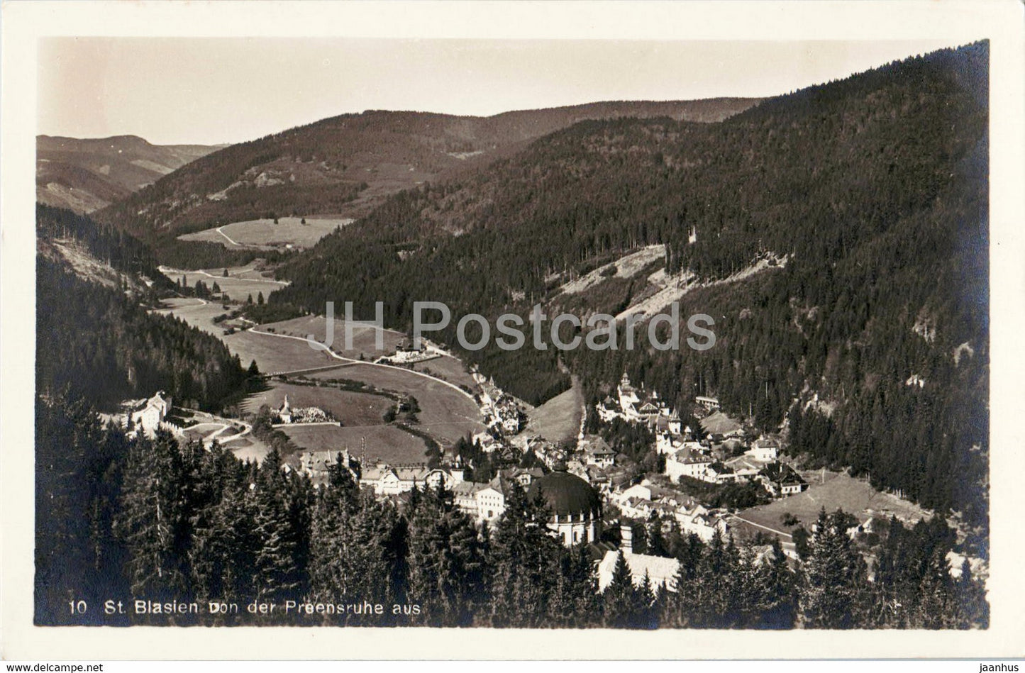 St Blasien von der Preensruhe aus - 10 - old postcard - Germany - unused - JH Postcards