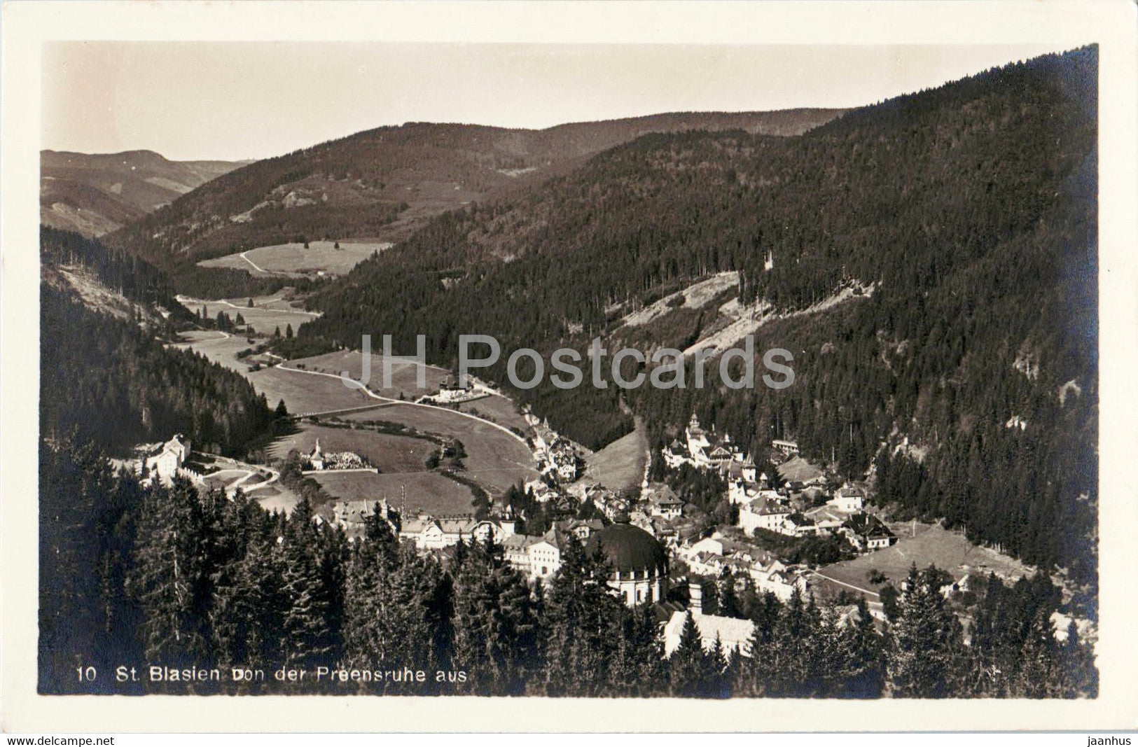 St Blasien von der Preensruhe aus - 10 - old postcard - Germany - unused - JH Postcards
