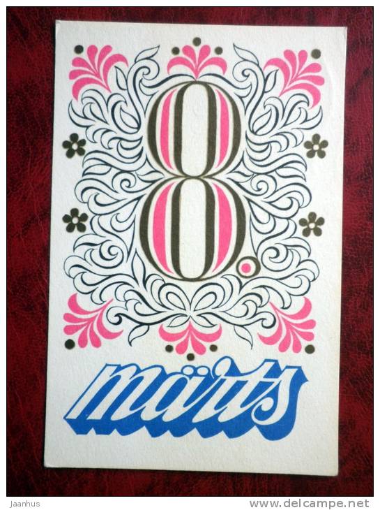 International Womens Day, 8 March - 1974 - Estonia - USSR - used - JH Postcards