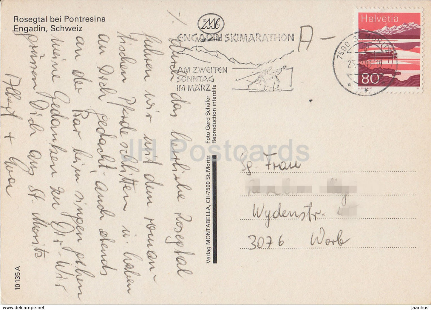 Rosegtal bei Pontresina - Engadin - horse sledge - 1993 - Switzerland - used