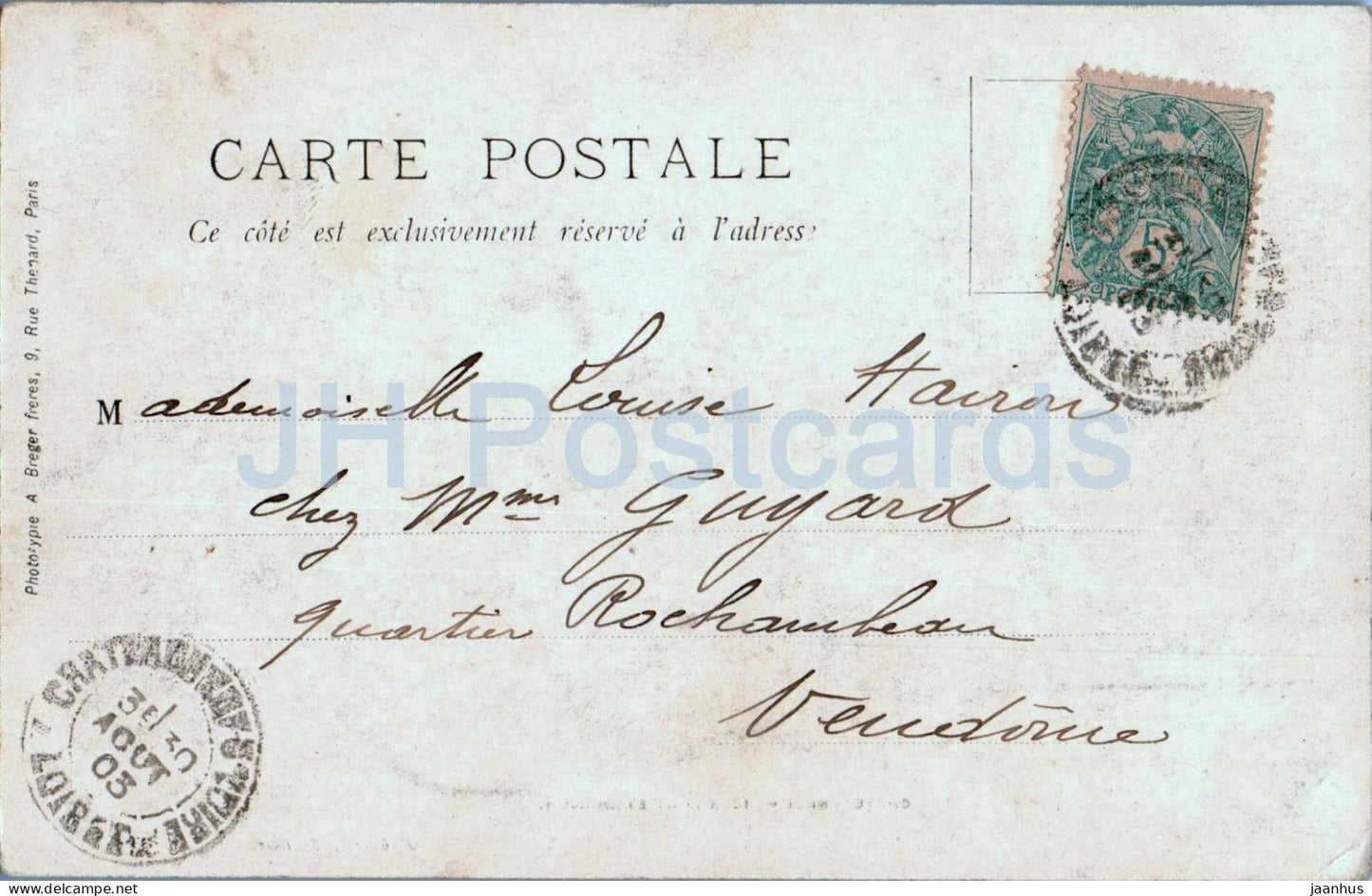 Chateauneuf - Vieux Pont et Donjon - alte Postkarte - 1903 - Frankreich - gebraucht