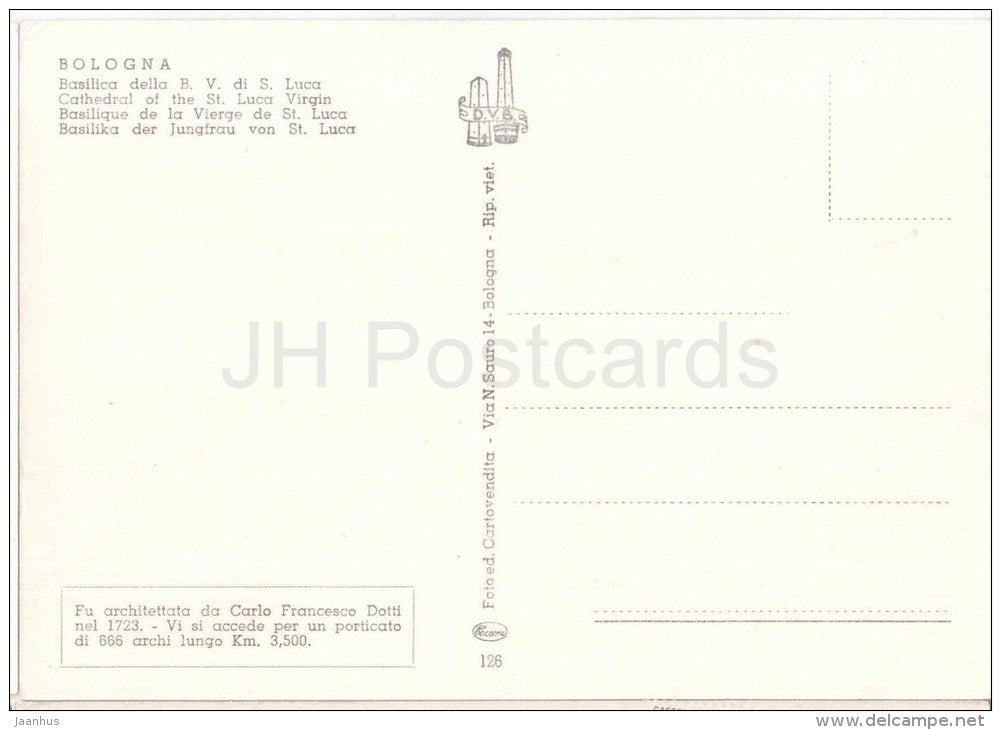 Basilica della B. V. di S. Luca - basilique - Bologna - Emilia-Romagna - 126 - Italia - Italy - unused - JH Postcards