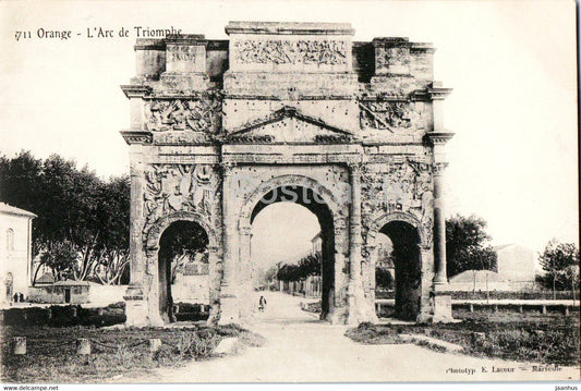 Orange - L'Arc de Triomphe - ancient - 711 - old postcard - France - unused - JH Postcards