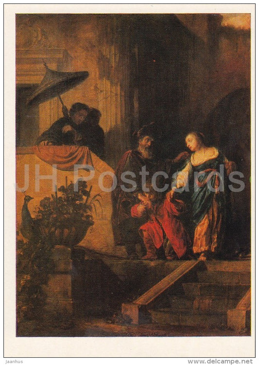 painting by Salomon de Bray - Expulsion of Hagar , 1656 - Dutch art - Russia USSR - 1979 - unused - JH Postcards