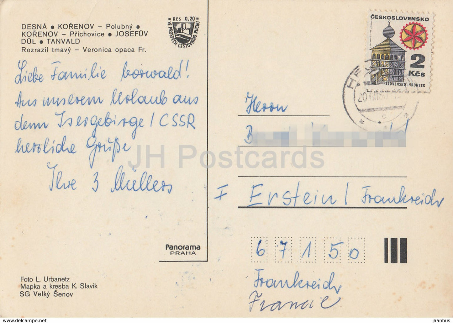 Jizerske Hory – Desna – Korenov – Polubny – Tanvald – Josefuv Multiview – Tschechoslowakei – Tschechische Republik – gebraucht