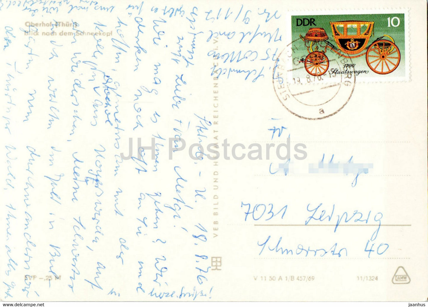 Oberhof - Blick nach dem Schneekopf - old postcard - 1976 - Germany DDR - used