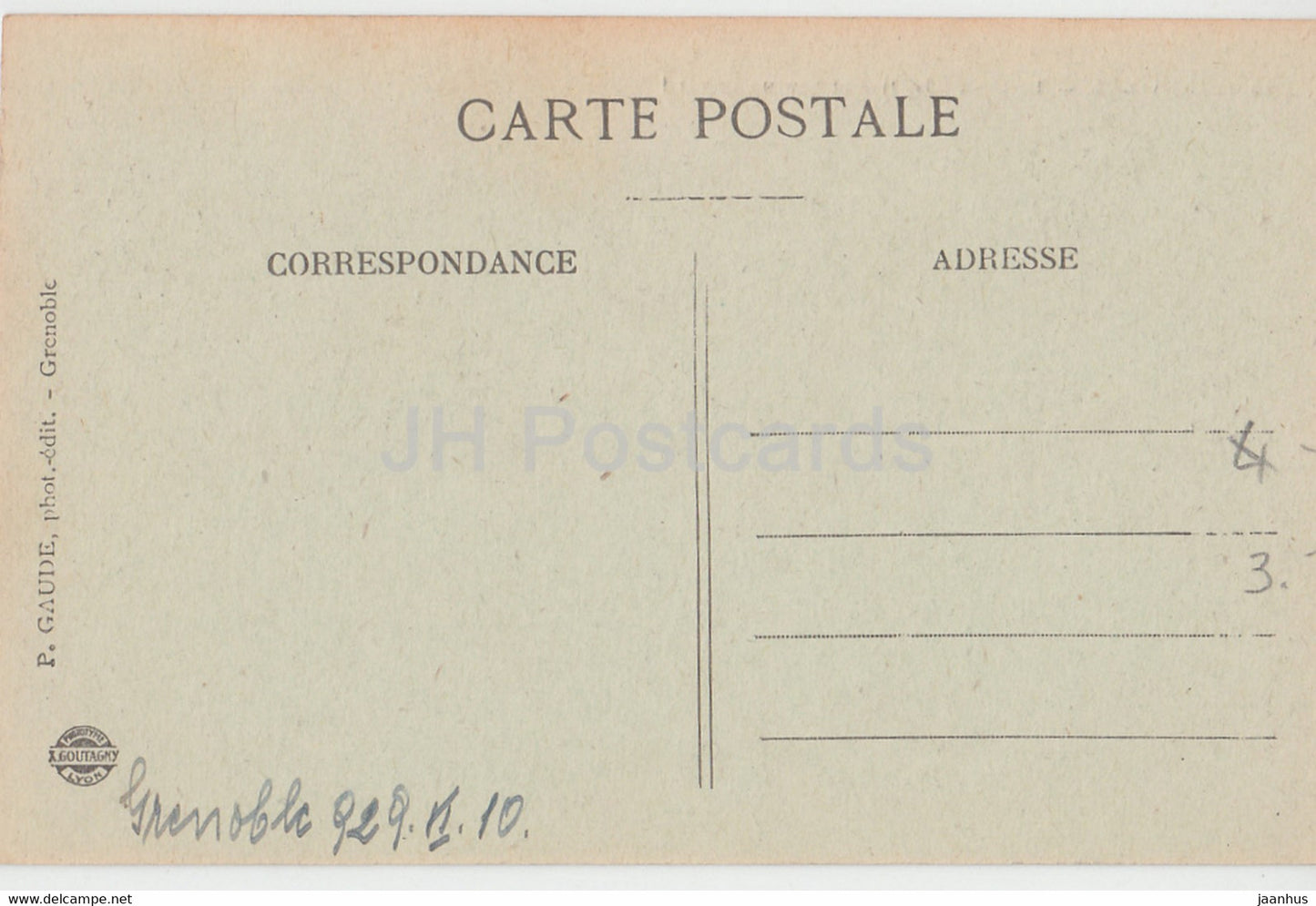 Grenoble - Palais de Justice et Statue Bayard - 65 - alte Postkarte - 1910 - Frankreich - gebraucht