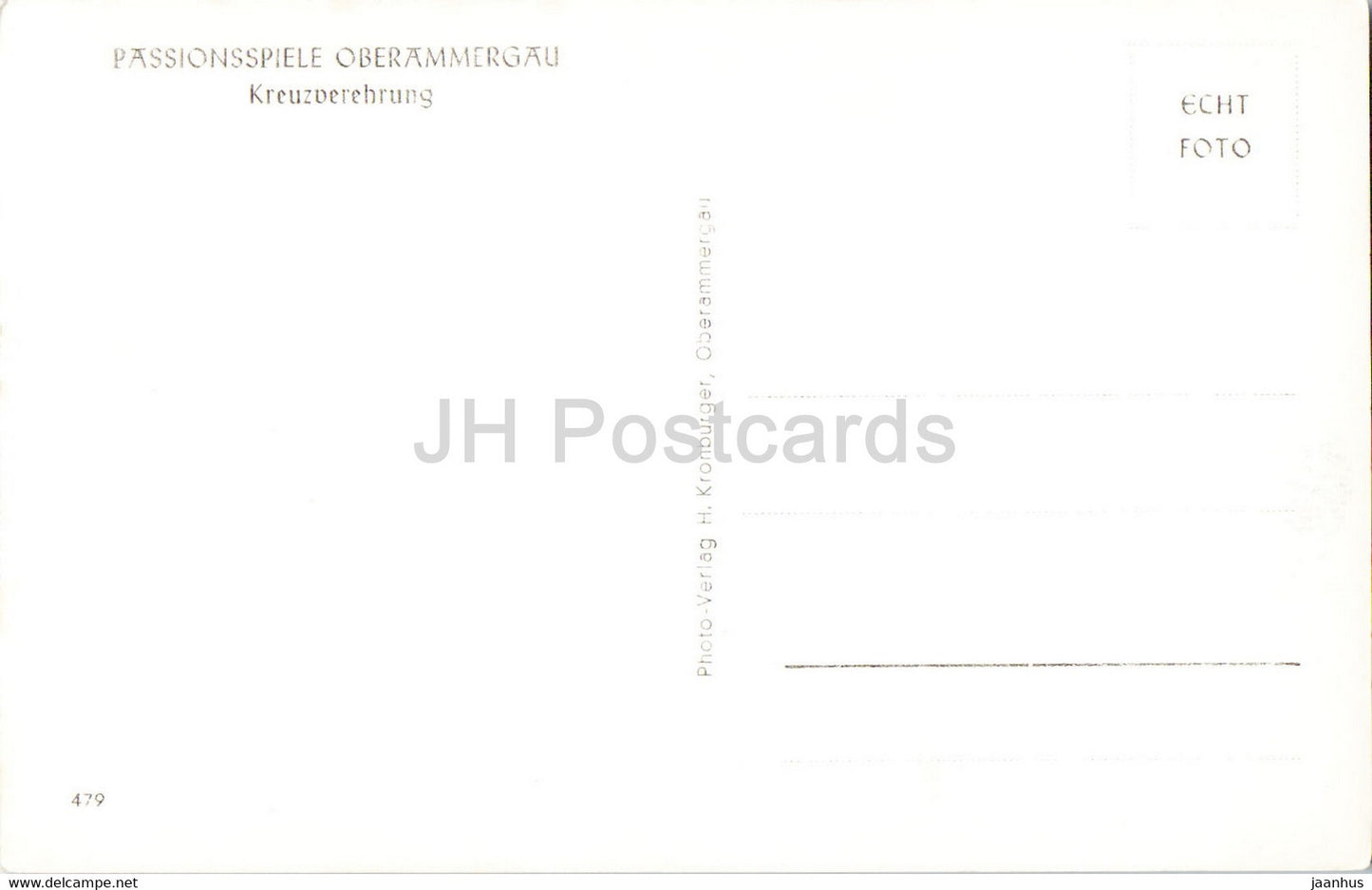 Passionsspiele Oberammergau - Kreuzverehrung - théâtre - carte postale ancienne - Allemagne - inutilisé