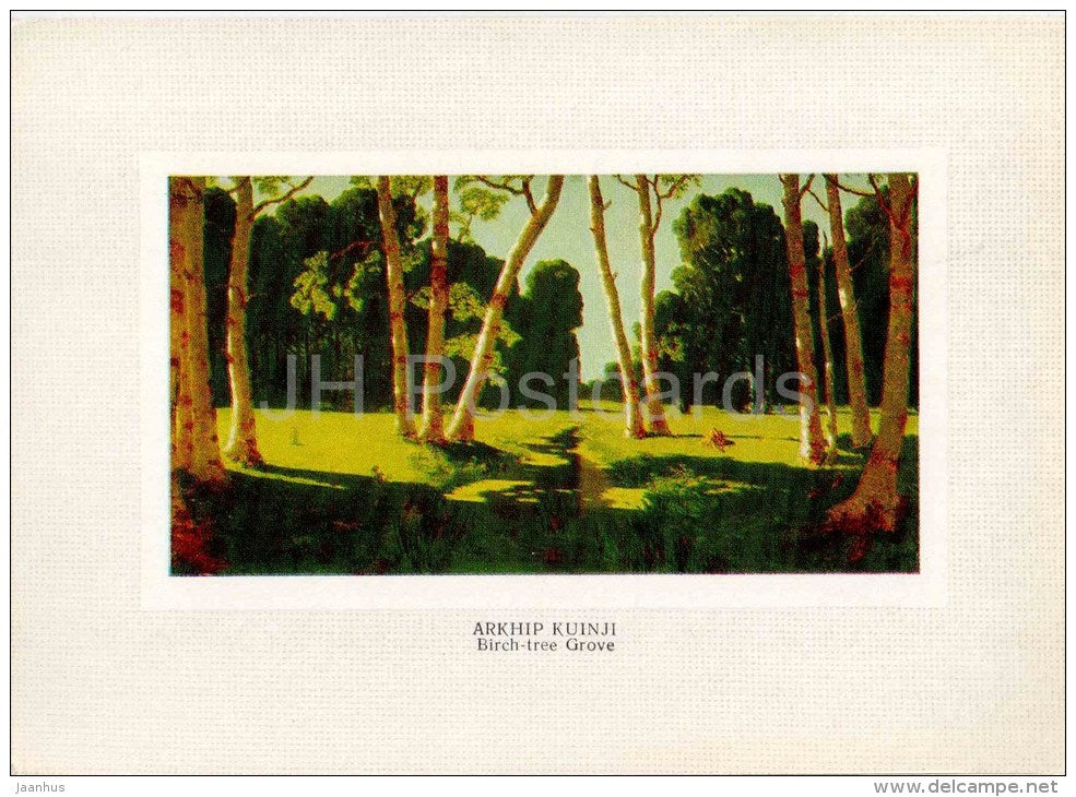 painting by Arkhip Kuinji - Birch-tree Grove, 1879 - ukrainian art - unused - JH Postcards