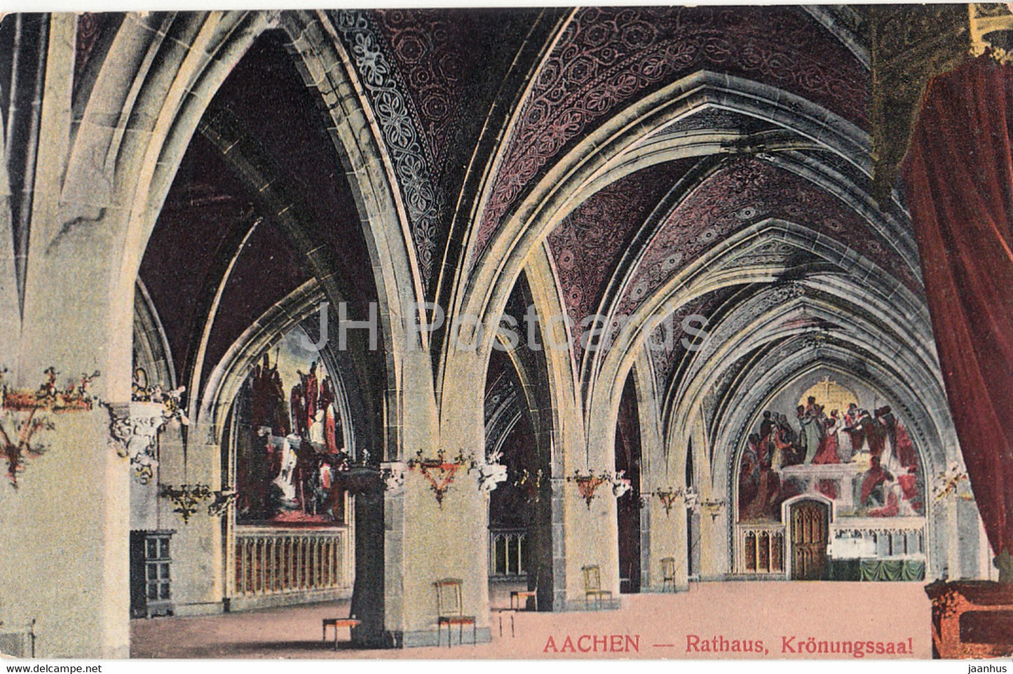 Aachen - Kronungssaal - Rathaus - old postcard - 1911 - Germany - used - JH Postcards