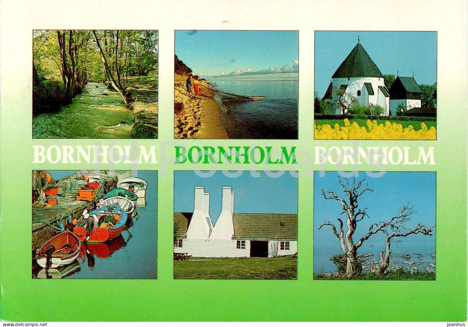 Bornholm - Solskinsoen i Ostersoen - Sunshine island in the Baltic Sea - multiview - 6216 - 1994 - Denmark - used - JH Postcards