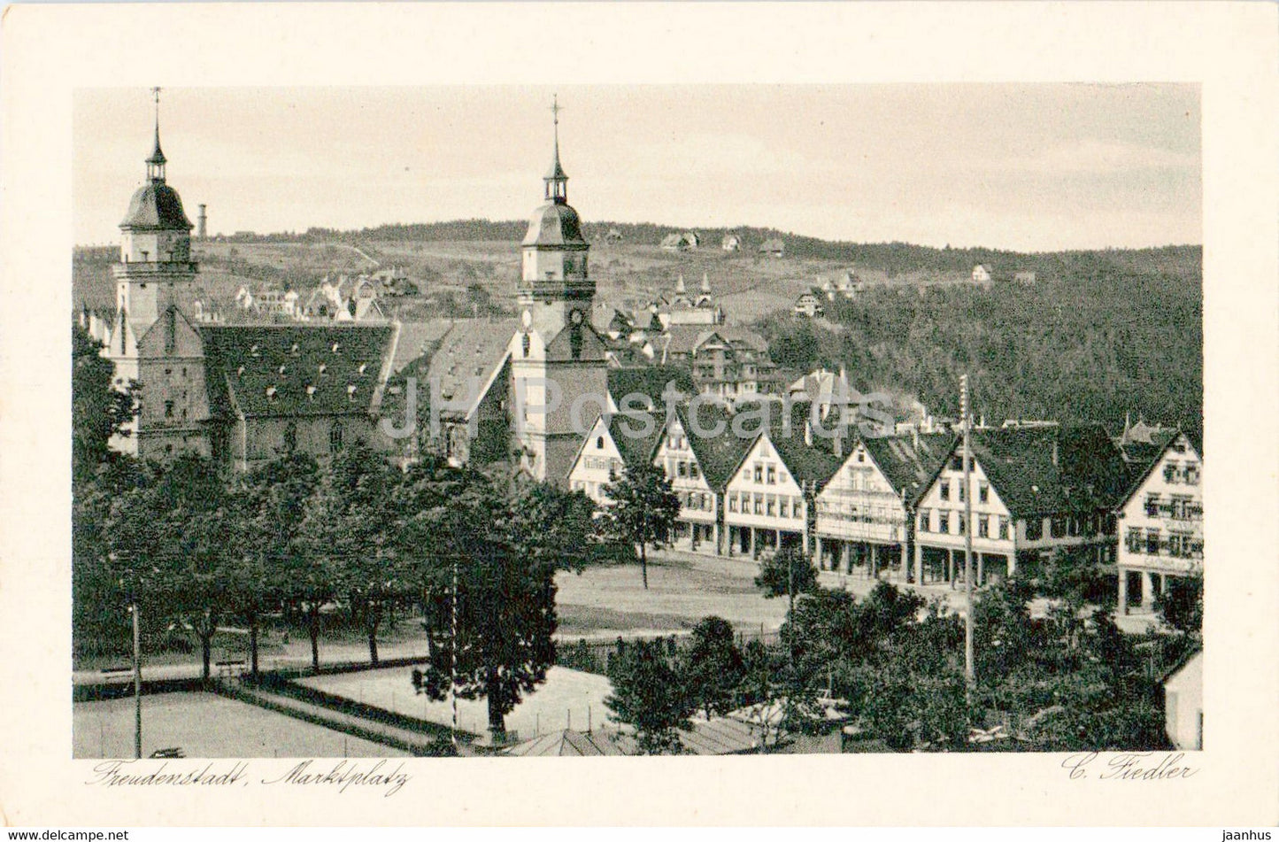 Freudenstadt - Marktplatz - 2066 - old postcard - Germany - used - JH Postcards