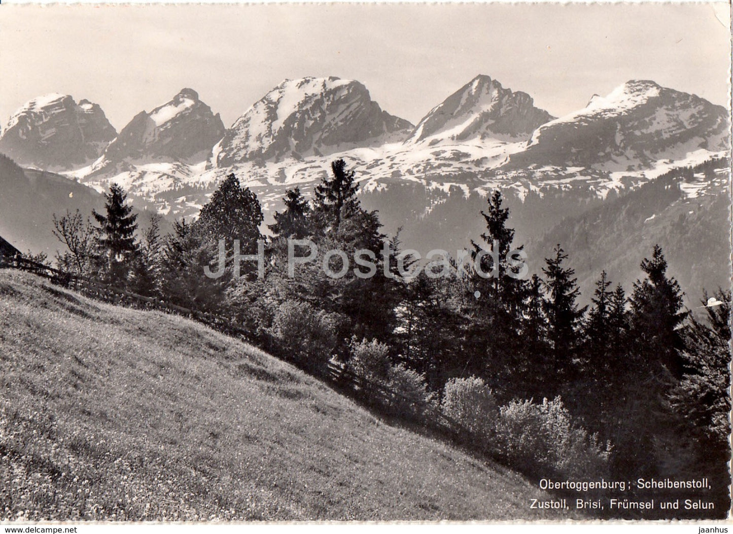 Obertoggenburg - Scheibenstoll - Zustoll - Brisi - Frumsel und Selun - 40071 - 1959 - Switzerland - used - JH Postcards