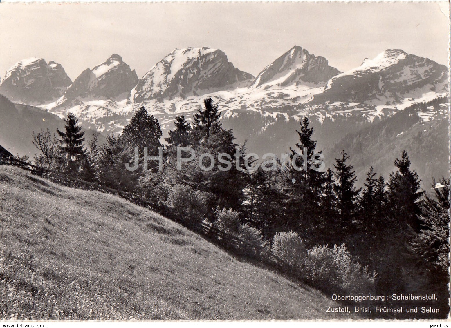 Obertoggenburg - Scheibenstoll - Zustoll - Brisi - Frumsel und Selun - 40071 - 1959 - Switzerland - used - JH Postcards