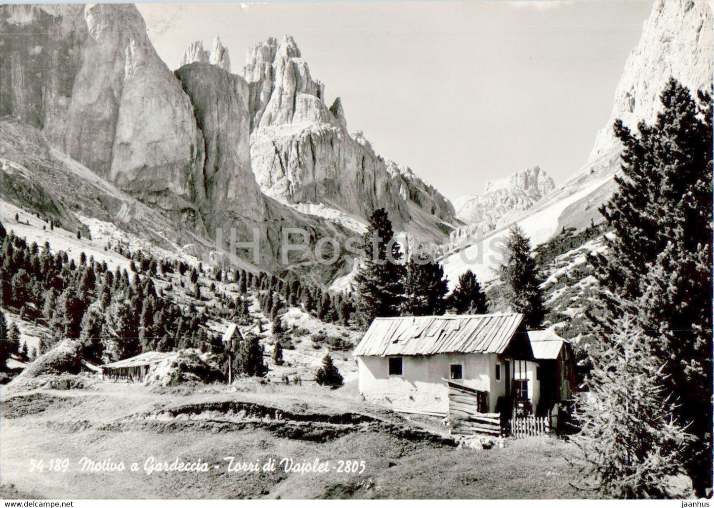 Motivo a Gardeccia - Torri di Vajolet 2805 - old postcard - Italy - used - JH Postcards