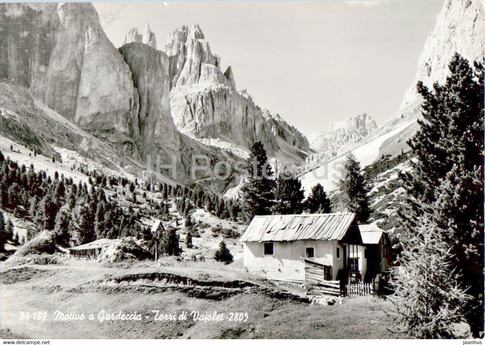 Motivo a Gardeccia - Torri di Vajolet 2805 - old postcard - Italy - used - JH Postcards