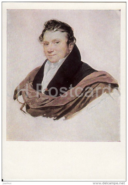 painting by K. Bryullov - Portrait of Unknown Man , 1830 - Russian art - 1967 - Russia USSR - unused - JH Postcards