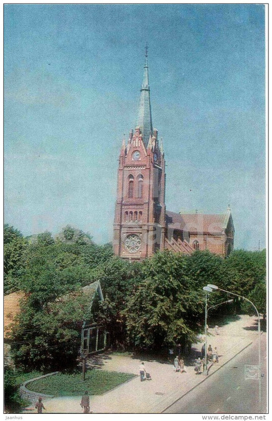 Vytauto street - church - cathedral - Palanga - Turist - 1987 - Lithuania USSR - unused - JH Postcards