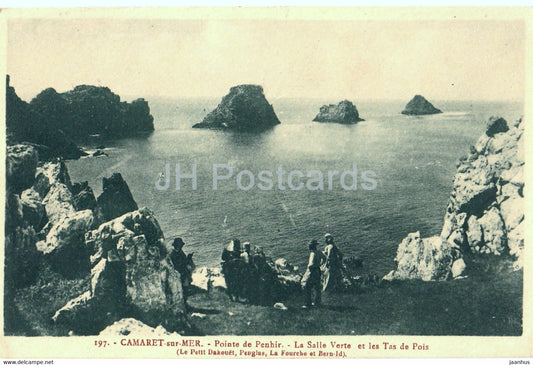Camaret Sur Mer - Pointe de Penhir - La Salle Verte et les Tas de Pois - 197 - old postcard - France - unused - JH Postcards