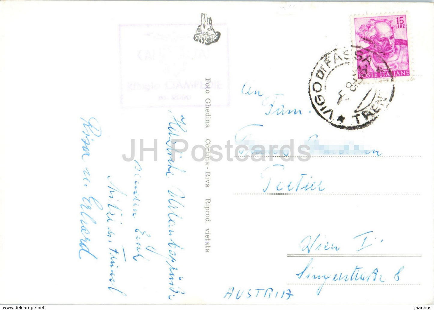 Motivo a Gardeccia - Torri di Vajolet 2805 - old postcard - Italy - used