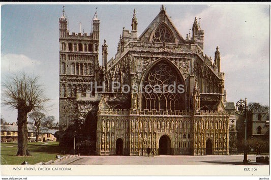 Exeter Cathedral - West Front - KEC 106 - 1969 - United Kingdom - England - used - JH Postcards
