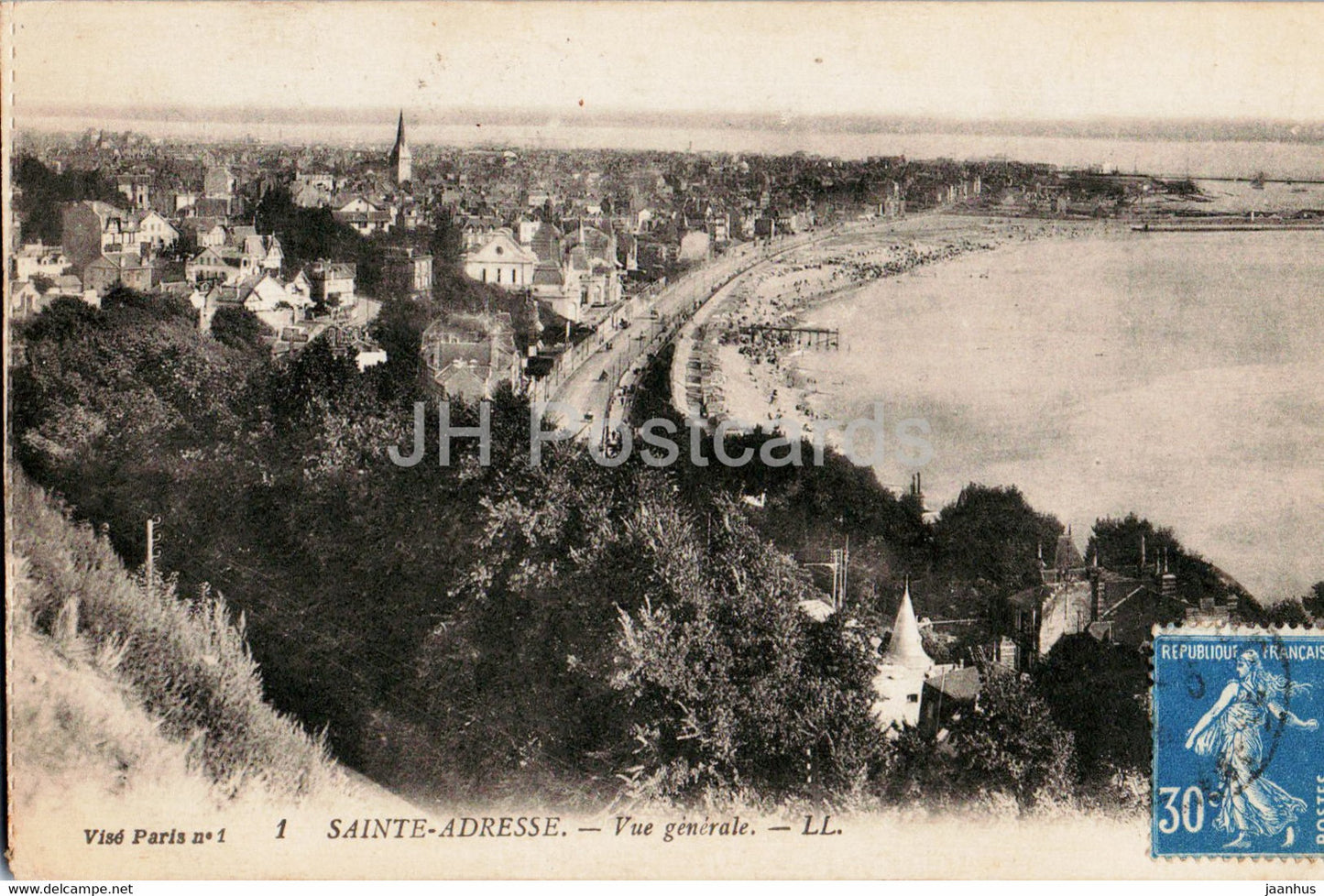 Sainte Adresse - Vue Generale - 1 - old postcard - 1926 - France - used - JH Postcards